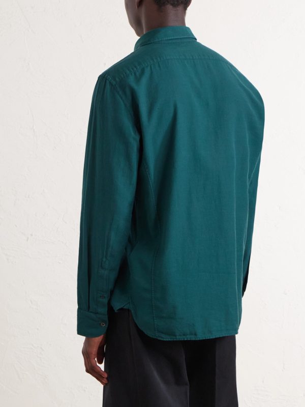 Washed Cotton and Cashmere-Blend Twill Shirt - BK Washed Cotton and Cashmere-Blend Twill Shirt - BK