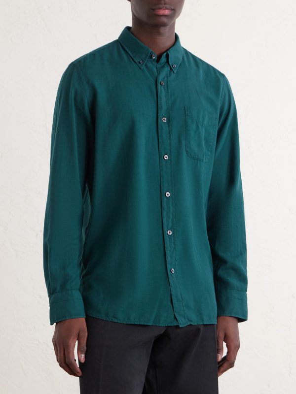 Washed Cotton and Cashmere-Blend Twill Shirt - FR Washed Cotton and Cashmere-Blend Twill Shirt - FR