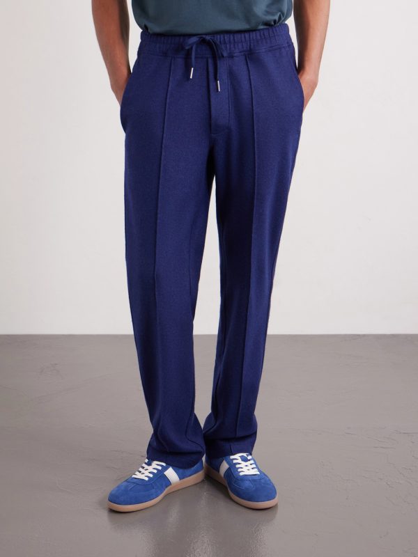 Straight-Leg Pintucked Cashmere Sweatpants - FR Straight-Leg Pintucked Cashmere Sweatpants - FR