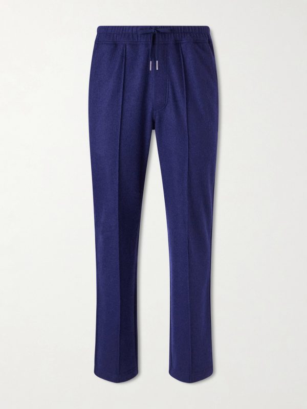 Straight-Leg Pintucked Cashmere Sweatpants Straight-Leg Pintucked Cashmere Sweatpants