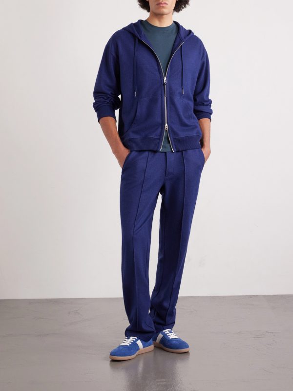 Straight-Leg Pintucked Cashmere Sweatpants - OU Straight-Leg Pintucked Cashmere Sweatpants - OU