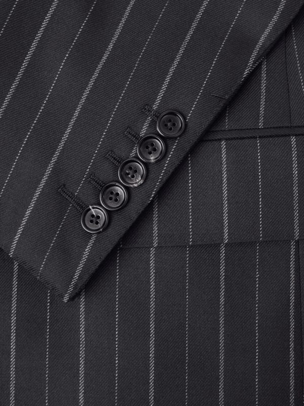 Atticus Slim-Fit Double-Breasted Striped Wool-Twill Suit Jacket - CU Atticus Slim-Fit Double-Breasted Striped Wool-Twill Suit Jacket - CU
