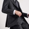 Atticus Slim-Fit Double-Breasted Striped Wool-Twill Suit Jacket - E3 Atticus Slim-Fit Double-Breasted Striped Wool-Twill Suit Jacket - E3