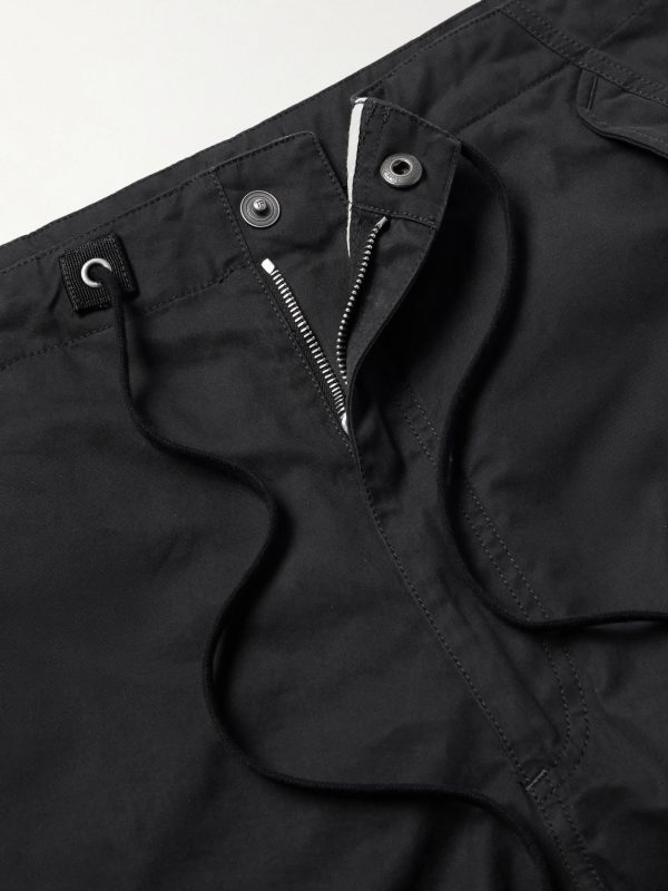 Straight-Leg Cotton-Twill Drawstring Trousers - E1
