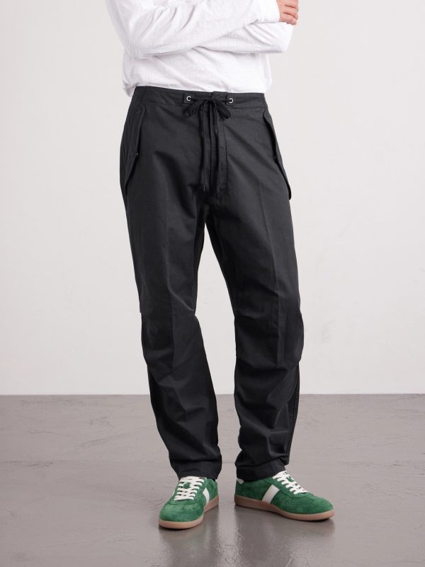 Straight-Leg Cotton-Twill Drawstring Trousers - FR