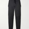 Straight-Leg Cotton-Twill Drawstring Trousers
