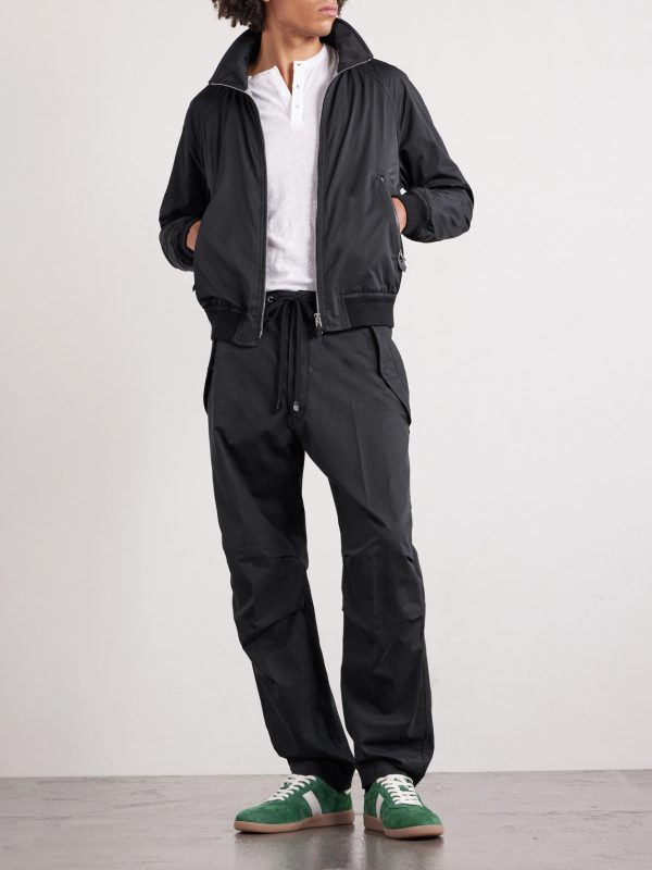 Straight-Leg Cotton-Twill Drawstring Trousers - OU