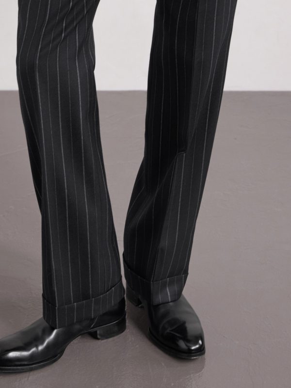 Straight-Leg Pinstriped Wool-Twill Suit Trousers - E2 Straight-Leg Pinstriped Wool-Twill Suit Trousers - E2