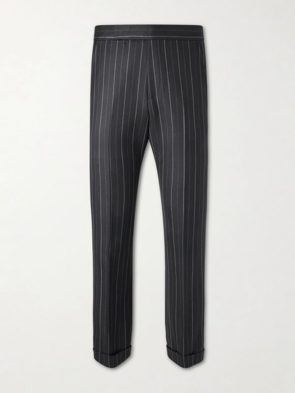 Straight-Leg Pinstriped Wool-Twill Suit Trousers Straight-Leg Pinstriped Wool-Twill Suit Trousers