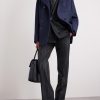 Straight-Leg Pinstriped Wool-Twill Suit Trousers - OU Straight-Leg Pinstriped Wool-Twill Suit Trousers - OU