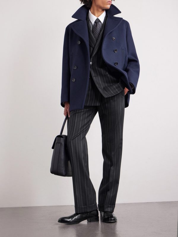 Straight-Leg Pinstriped Wool-Twill Suit Trousers - OU Straight-Leg Pinstriped Wool-Twill Suit Trousers - OU