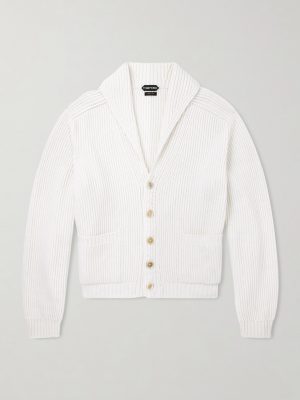 Ribbed Cashmere and Cotton-Blend Cardigan Ribbed Cashmere and Cotton-Blend Cardigan