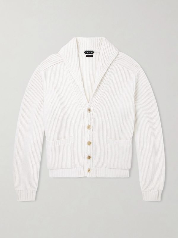 Ribbed Cashmere and Cotton-Blend Cardigan