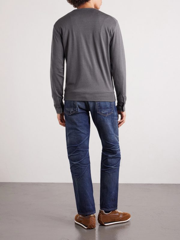 Slim-Fit Cashmere, Wool and Silk-Blend Sweatshirt - BK Slim-Fit Cashmere, Wool and Silk-Blend Sweatshirt - BK