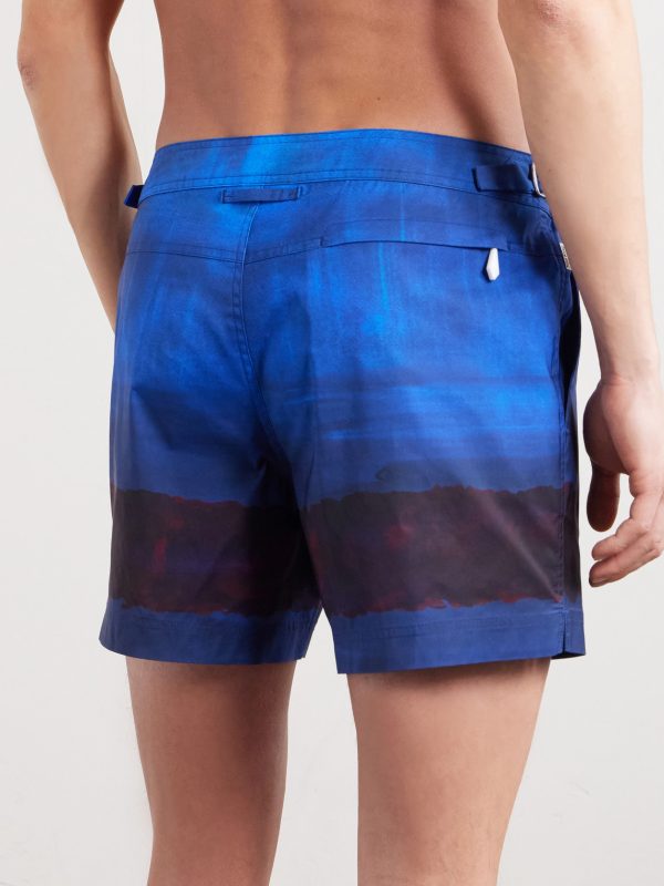 Straight-Leg Mid-Length Dégradé Swim Shorts - BK Straight-Leg Mid-Length Dégradé Swim Shorts - BK
