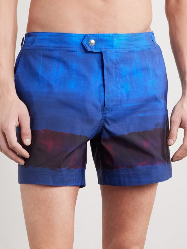 Straight-Leg Mid-Length Dégradé Swim Shorts - FR Straight-Leg Mid-Length Dégradé Swim Shorts - FR