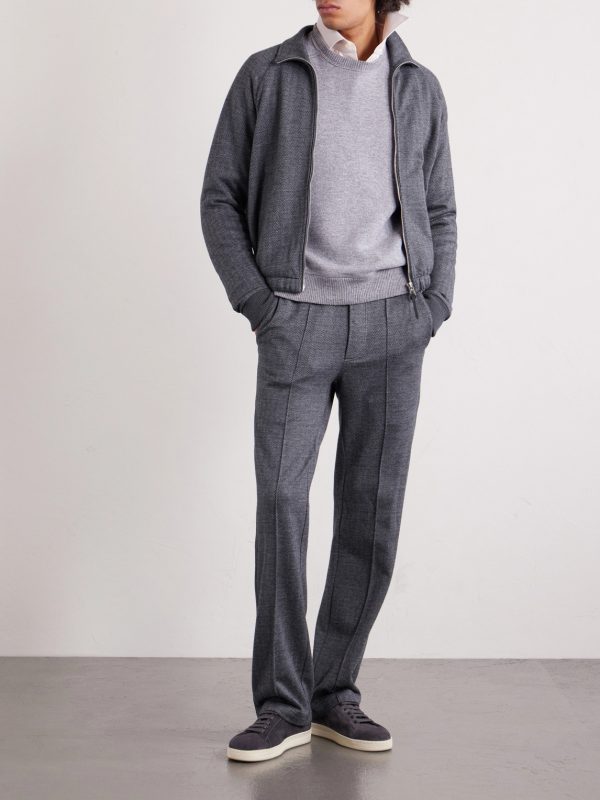 Herringbone Cotton, Wool and Silk-Blend Jacket - OU Herringbone Cotton, Wool and Silk-Blend Jacket - OU