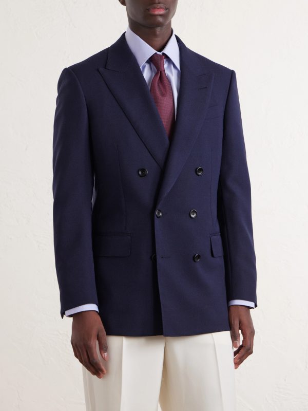 Atticus Double-Breasted Wool and Mohair-Blend Blazer - FR