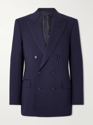 Atticus Double-Breasted Wool and Mohair-Blend Blazer