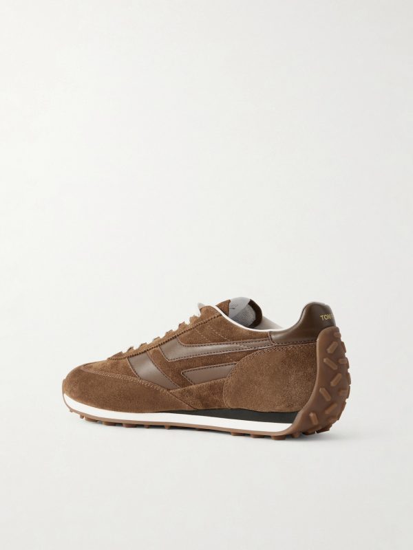 Mick Leather-Trimmed Suede Sneakers - BK Mick Leather-Trimmed Suede Sneakers - BK