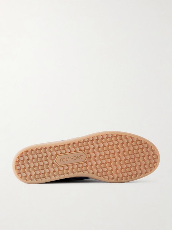 Leather-Trimmed Suede Sneakers - E1 Leather-Trimmed Suede Sneakers - E1