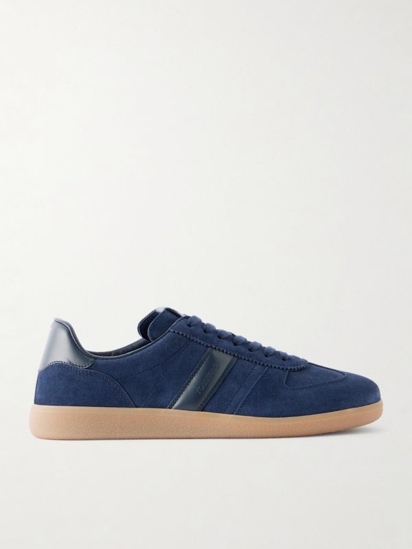 Leather-Trimmed Suede Sneakers Leather-Trimmed Suede Sneakers