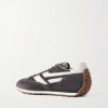 Mick Leather-Trimmed Suede Sneakers - BK Mick Leather-Trimmed Suede Sneakers - BK