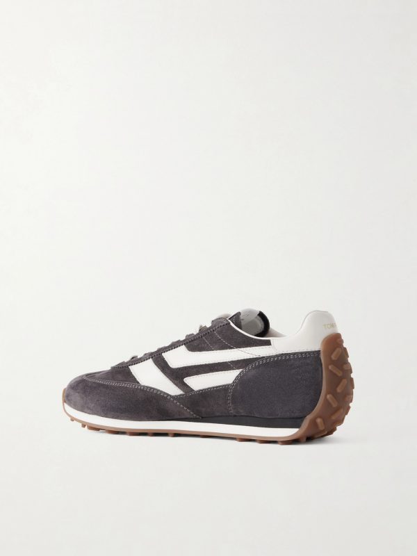 Mick Leather-Trimmed Suede Sneakers - BK Mick Leather-Trimmed Suede Sneakers - BK