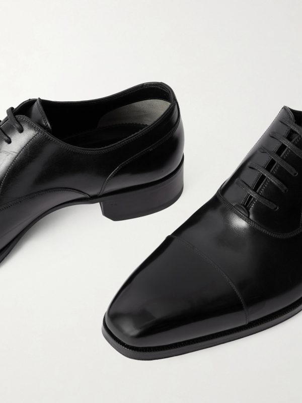 Elkan Burnished-Leather Oxford Shoes - CU