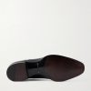 Elkan Burnished-Leather Oxford Shoes - E1