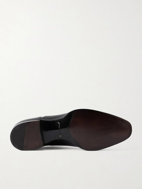 Elkan Burnished-Leather Oxford Shoes - E1