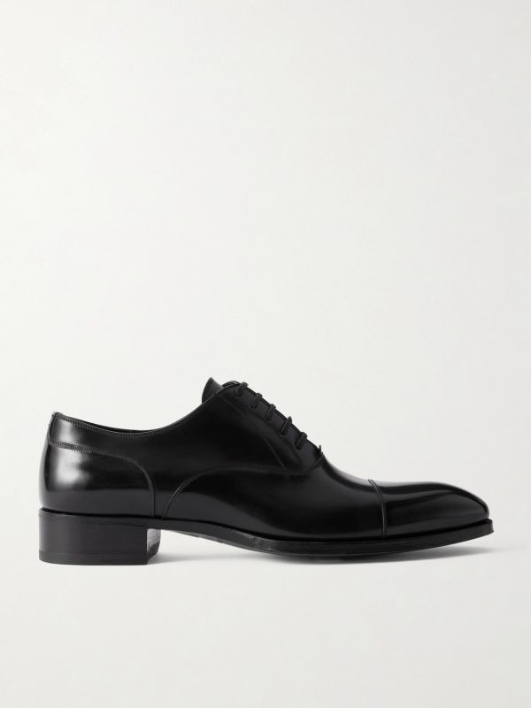 Elkan Burnished-Leather Oxford Shoes