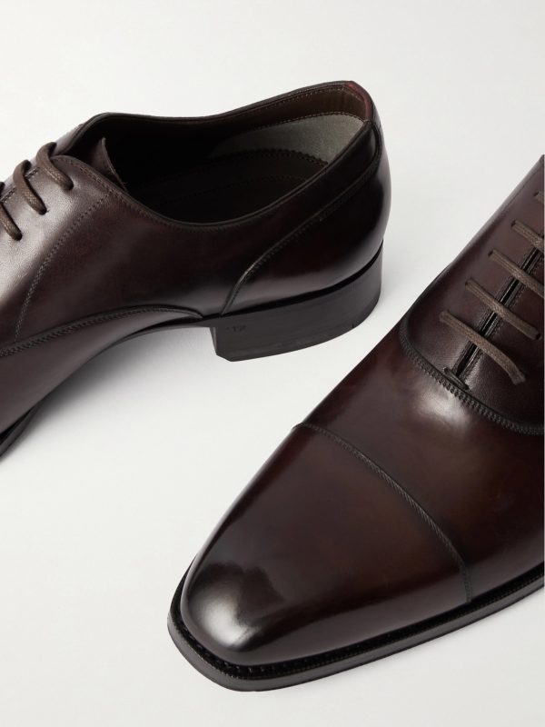 Elkan Burnished-Leather Oxford Shoes - CU Elkan Burnished-Leather Oxford Shoes - CU