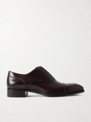 Elkan Burnished-Leather Oxford Shoes Elkan Burnished-Leather Oxford Shoes