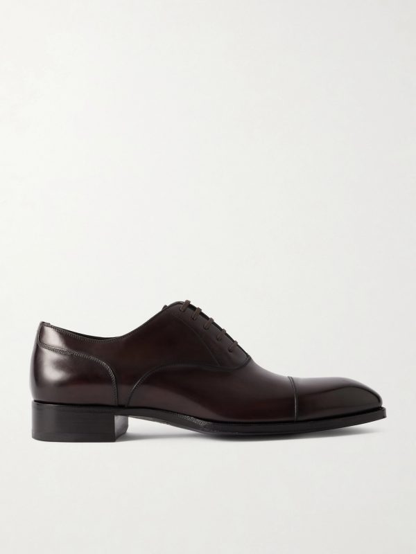 Elkan Burnished-Leather Oxford Shoes Elkan Burnished-Leather Oxford Shoes