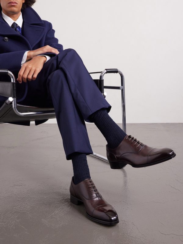Elkan Burnished-Leather Oxford Shoes - OU Elkan Burnished-Leather Oxford Shoes - OU