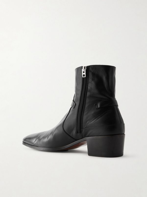 Clint Embellished Leather Boots - BK Clint Embellished Leather Boots - BK