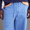 + Paula's Ibiza Straight-Leg Anagram-Embroidered Checked Cotton-Poplin Trousers - CU