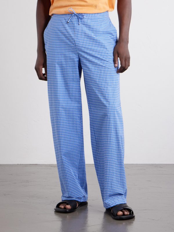 + Paula's Ibiza Straight-Leg Anagram-Embroidered Checked Cotton-Poplin Trousers - FR