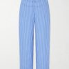 + Paula's Ibiza Straight-Leg Anagram-Embroidered Checked Cotton-Poplin Trousers