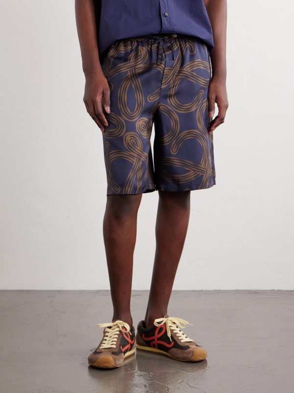 + Paula's Ibiza Straight-Leg Printed Silk Drawstring Shorts - FR + Paula's Ibiza Straight-Leg Printed Silk Drawstring Shorts - FR