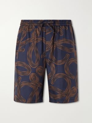 + Paula's Ibiza Straight-Leg Printed Silk Drawstring Shorts + Paula's Ibiza Straight-Leg Printed Silk Drawstring Shorts