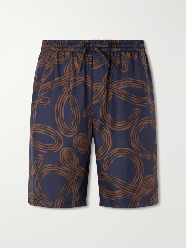 + Paula's Ibiza Straight-Leg Printed Silk Drawstring Shorts + Paula's Ibiza Straight-Leg Printed Silk Drawstring Shorts