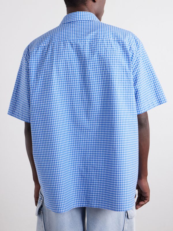 + Paula's Ibiza Logo-Embroidered Checked Cotton-Poplin Shirt - BK + Paula's Ibiza Logo-Embroidered Checked Cotton-Poplin Shirt - BK