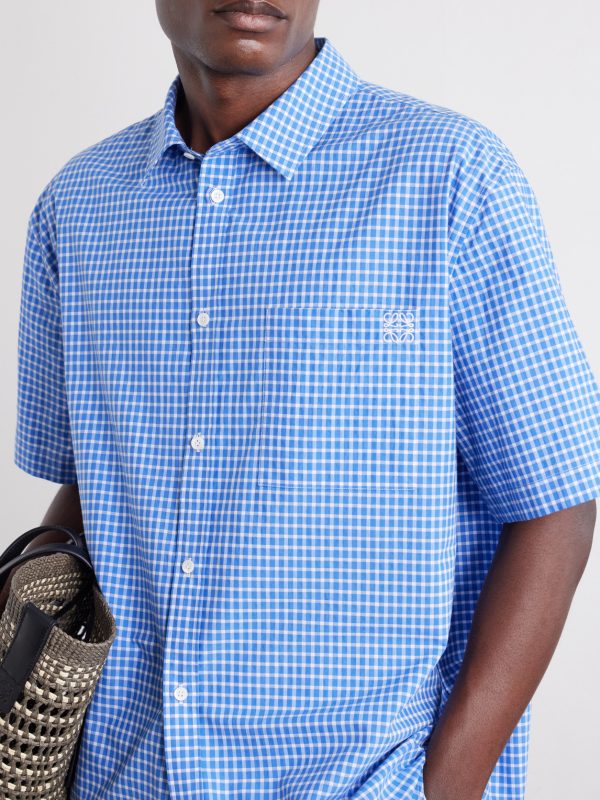 + Paula's Ibiza Logo-Embroidered Checked Cotton-Poplin Shirt - CU + Paula's Ibiza Logo-Embroidered Checked Cotton-Poplin Shirt - CU