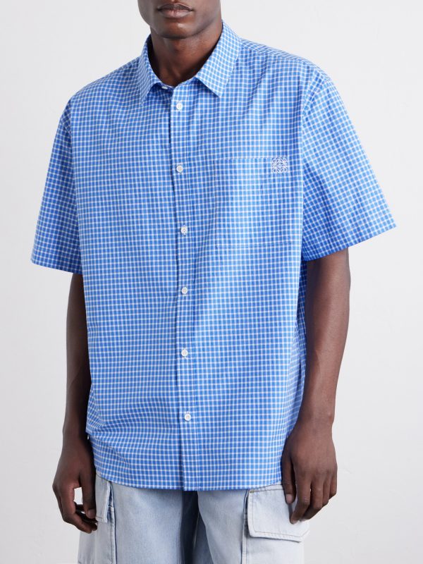 + Paula's Ibiza Logo-Embroidered Checked Cotton-Poplin Shirt - FR + Paula's Ibiza Logo-Embroidered Checked Cotton-Poplin Shirt - FR