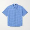 + Paula's Ibiza Logo-Embroidered Checked Cotton-Poplin Shirt + Paula's Ibiza Logo-Embroidered Checked Cotton-Poplin Shirt