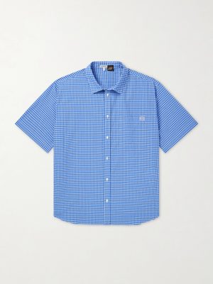 + Paula's Ibiza Logo-Embroidered Checked Cotton-Poplin Shirt