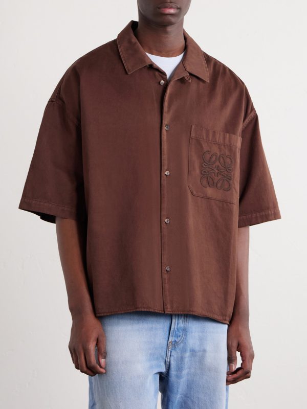 + Paula's Ibiza Logo-Embroidered Cotton Shirt - FR + Paula's Ibiza Logo-Embroidered Cotton Shirt - FR
