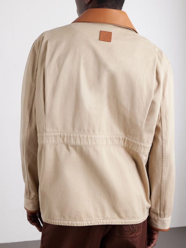 + Paula's Ibiza Leather-Trimmed Cotton-Twill Blouson Jacket - BK